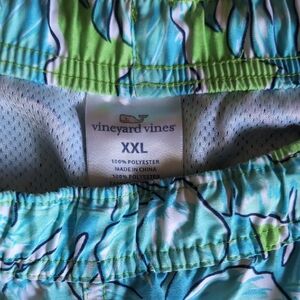 Vineyard Vines Blue and Green Swim Trunks XXL